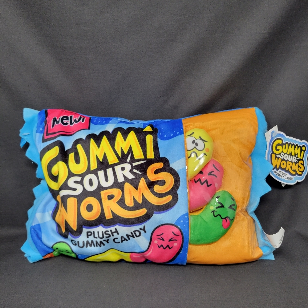 Sour Gummi Worms Pillow